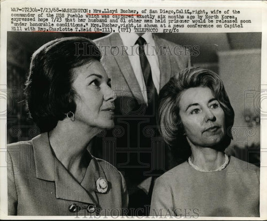 1968 Press Photo Washington, Mrs LLoyd Bucher, Charlotte T Reid - Historic Images