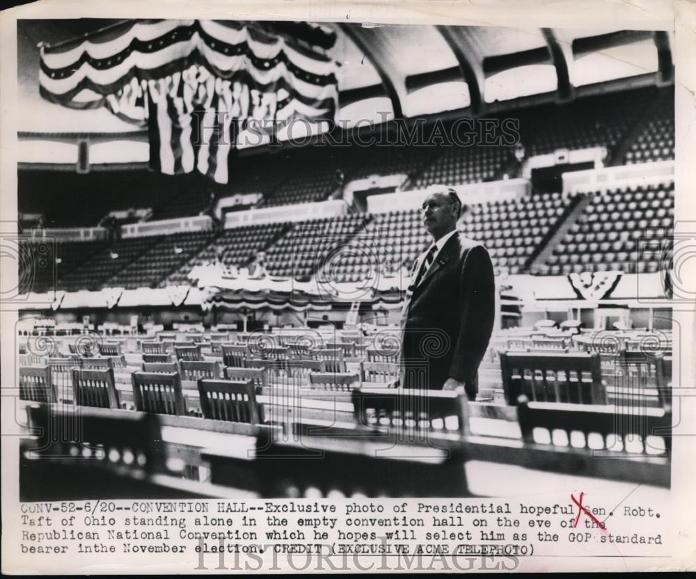 1948 Press Photo Presidential Hopeful Robert Taft Of Ohio, Senator on Campaign - Historic Images