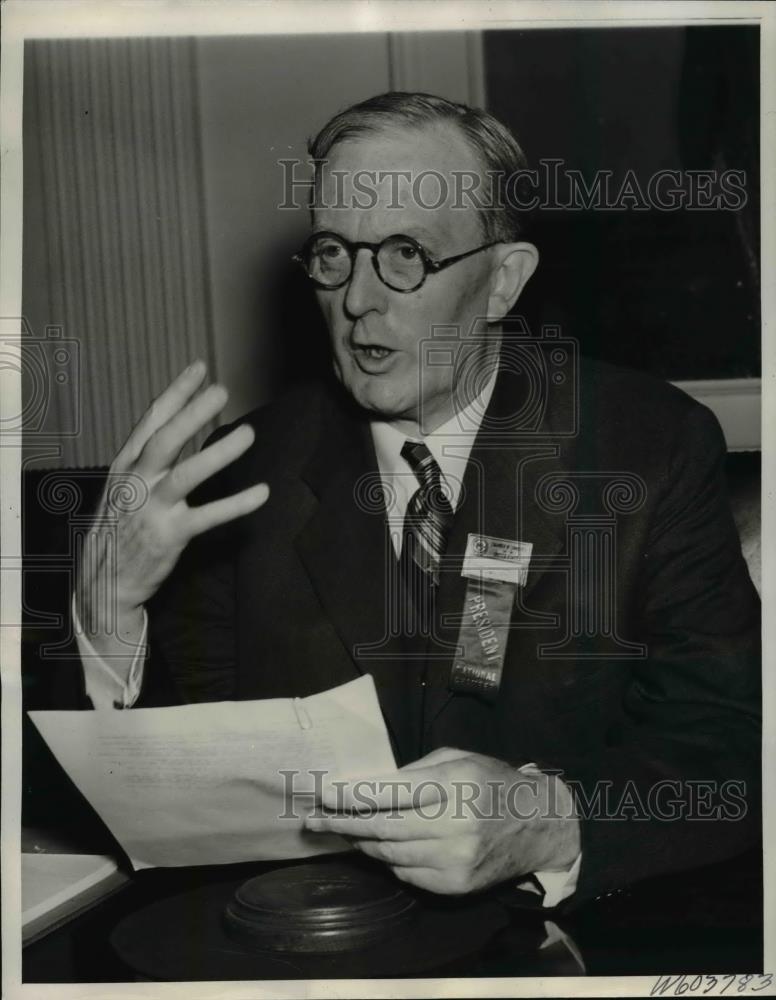 1941 Press Photo Albert W Hawkes Pres of Chamber of Commerce at Washington DC - Historic Images