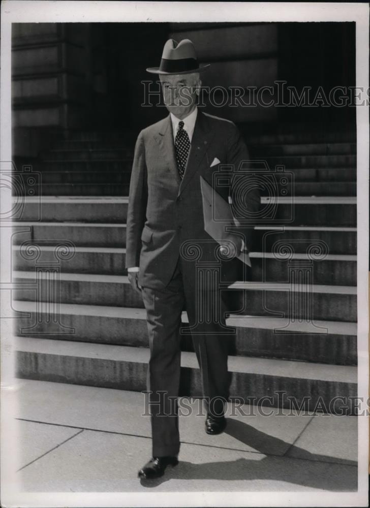 1937 Press Photo Secretary of State Cordell Hull, Arriving at White House - Historic Images