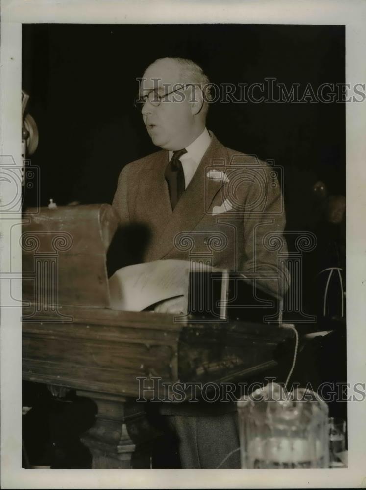 1937 Press Photo Colby Chester Pres. of General Foods Corp. at Herald-Trib Forum - Historic Images