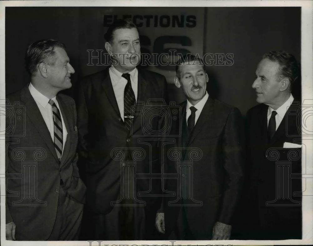 1966 Press Photo NY Governor Nelson Rockefeller, Franklin Roosevelt Jr - Historic Images