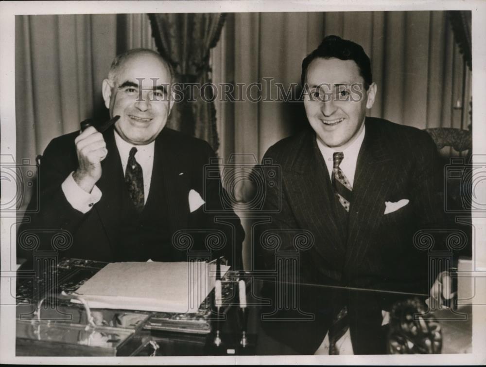 1938 Press Photo Albany New York, Charles Poletti With Herbert Lehman. - Historic Images