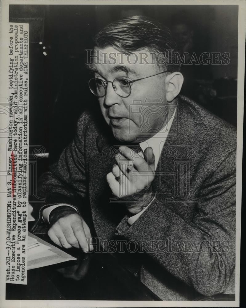 1948 Press Photo Washington Nat S Finney Testifying House Of Executive Today. - Historic Images