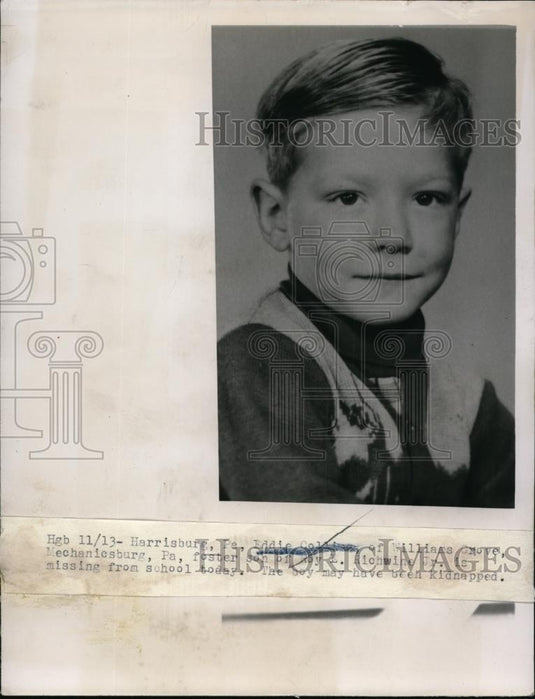 1956 Press Photo Harrisburg Pennsylvania, Eddie Collins, Kidnapped Child - Historic Images