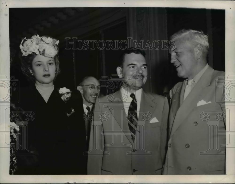 1948 Press Photo Governor & Mrs Thomas Dewey, Governor Thomas Herbert function - Historic Images