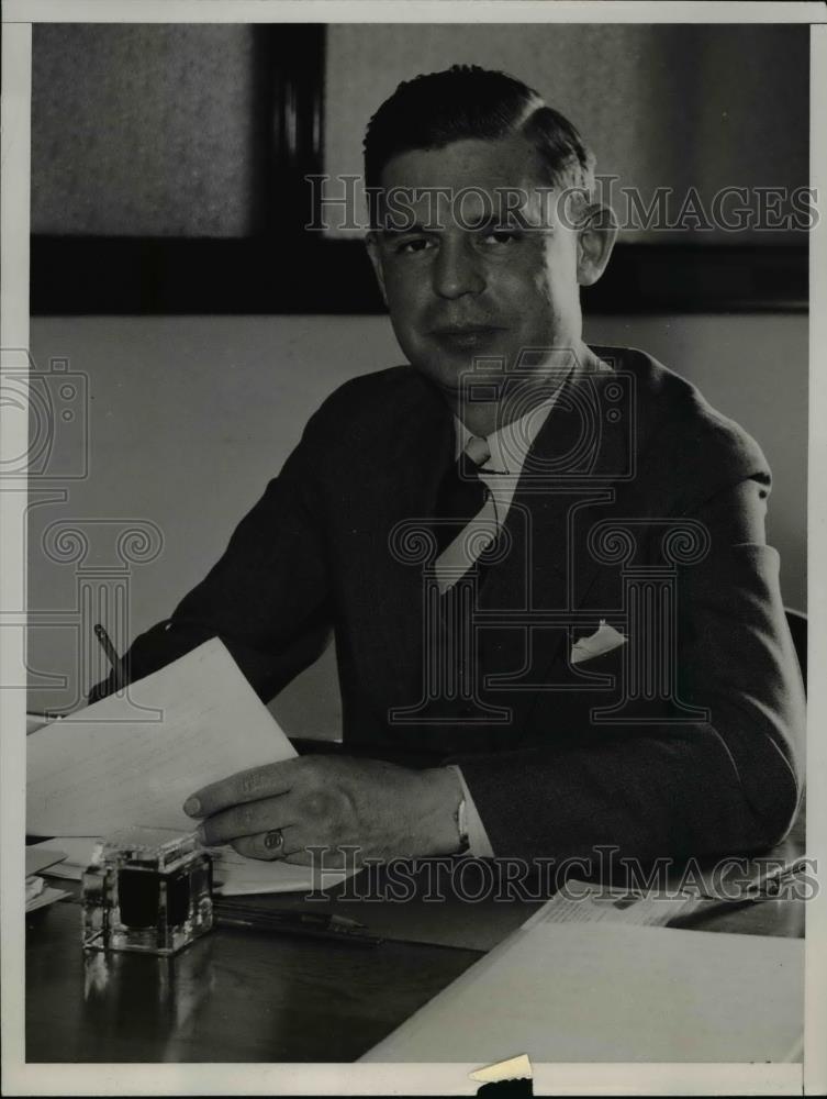 1935 Press Photo J Kenneth Bradley Leader of Young Republican Organization - Historic Images