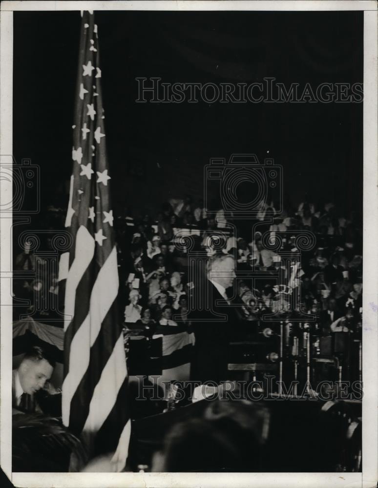 1931 Press Photo President Hoover addresses Legionaires at Convention Detroit - Historic Images