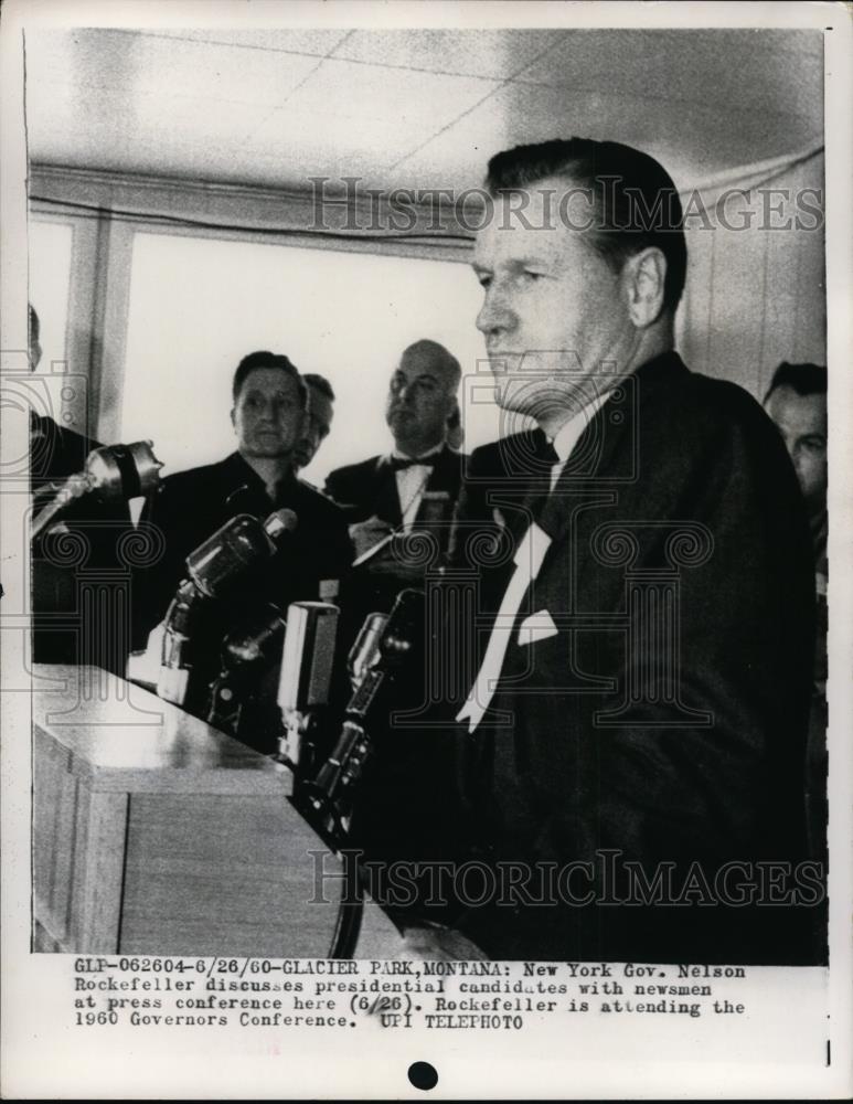 1960 Press Photo Glacier Park Montana Nelson Rockefeller, Press Conference - Historic Images