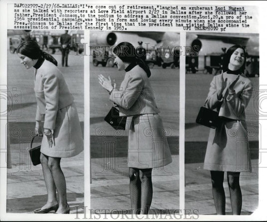 1968 Press Photo Luci Nugent Daughter of President Lyndon Johnson in Dallas - Historic Images
