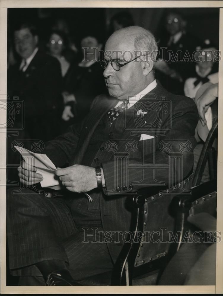 1936 Press Photo Gov.Herbert H.Lehman studying his speech at Democrat Convention - Historic Images