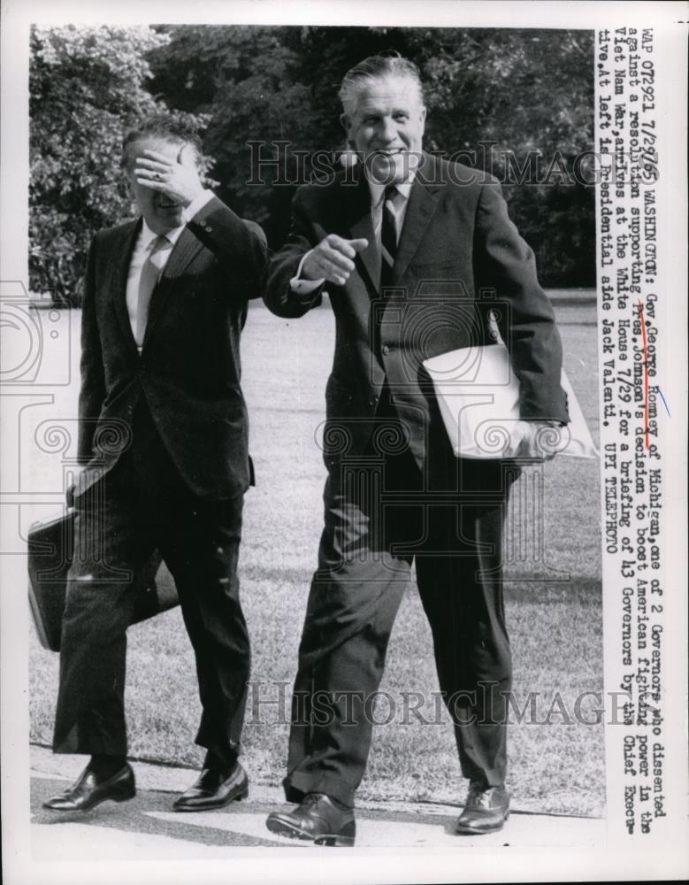 1965 Press Photo Michigan Gov.George Romney against Pres. Johnson Viet Nam war - Historic Images