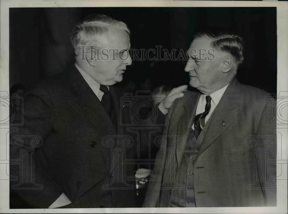 1938 Press Photo Robert E Wood President of Sears-Roebuck with Sen. James Davis - Historic Images