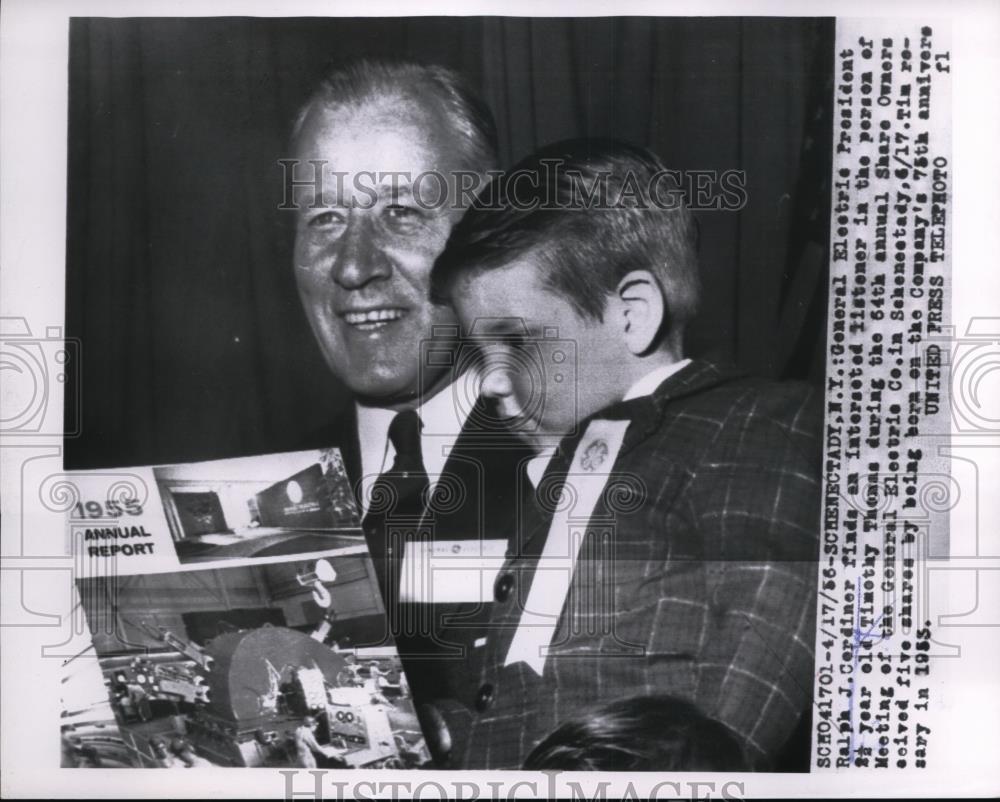 1956 Press Photo Ralph J Cordier and Timothy Thomas - Historic Images