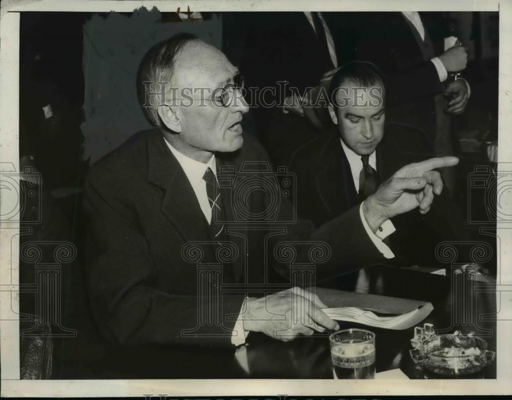 1938 Press Photo Dr. Arhur E.Morgan testified at TVA Hearing in Washington. - Historic Images