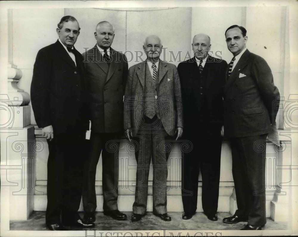 1935 Press Photo Sen. Tom Connally, Elmer Thomas, Duncan Fletcher, Elbert Thomas - Historic Images