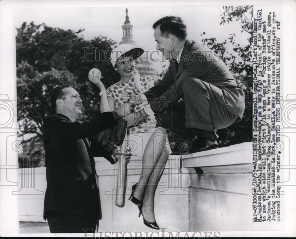 1959 Press Photo Senators Russel Long of LA &amp; Henry Jackson of WA at Capitol - Historic Images