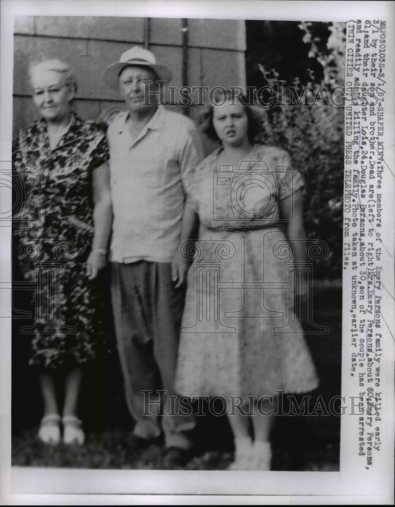 1957 Press Photo the Shafer family who were killed by their son and brother - Historic Images