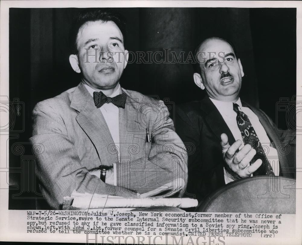 1953 Press Photo Julius Joseph NY Economist Office of Strategic Services - Historic Images