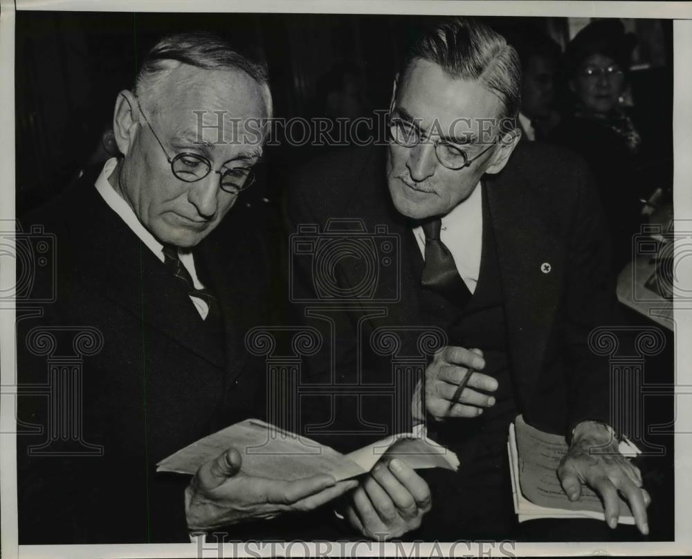 1938 Press Photo Dr. Arthur E.Morgan and Sherman Woodward, TVA Committee. - Historic Images