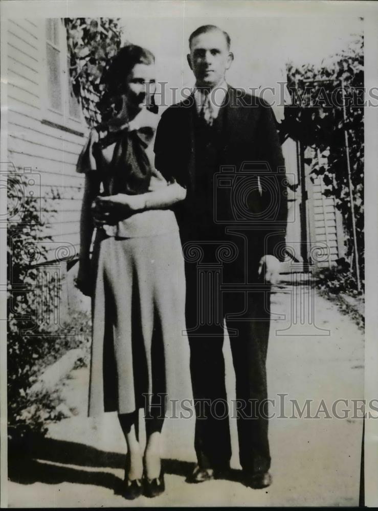 1935 Press Photo Charles Good, Billie Jo Enslen before his murder in Indiana - Historic Images