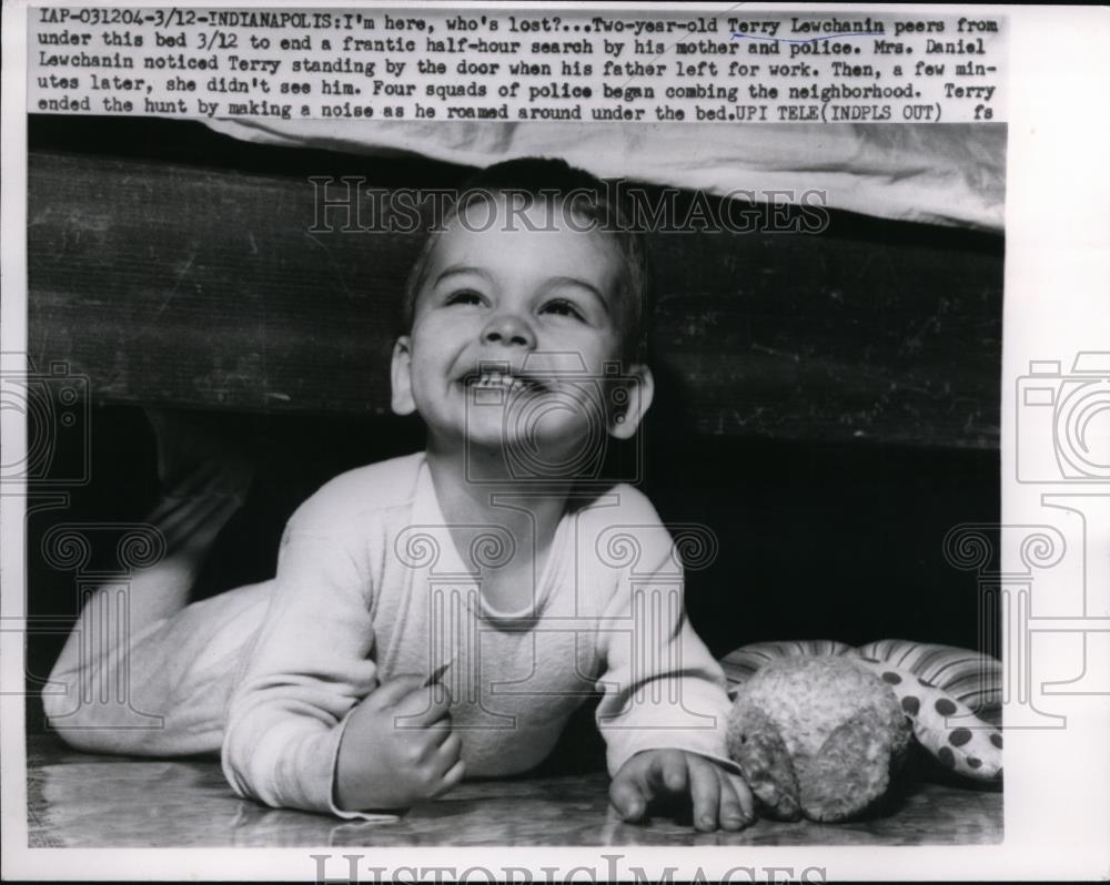 1959 Press Photo After search by mother and police Terry Lowchsin was found. - Historic Images