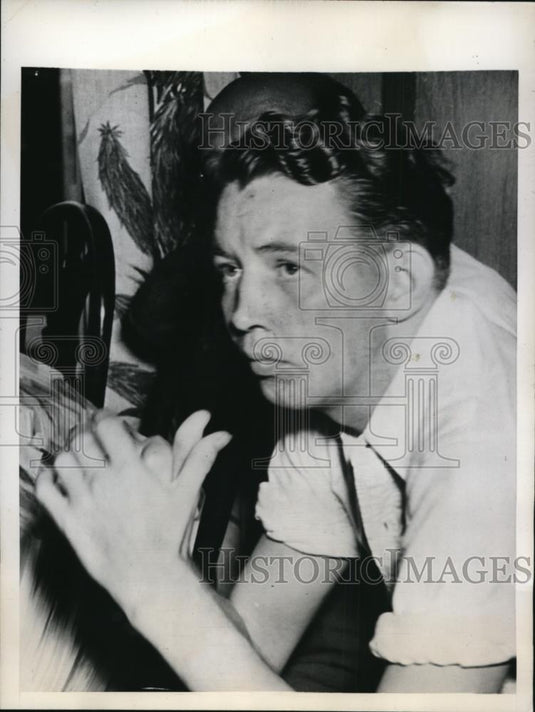 1946 Press Photo Joseph D.Bartley charged with first degree murder in shooting. - Historic Images