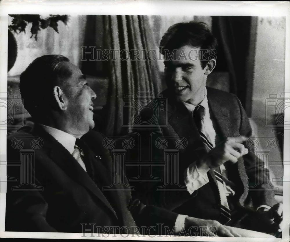 1970 Press Photo Japanese Prime Minister Eisaku Sato & David Eisenhower in Toyko - Historic Images