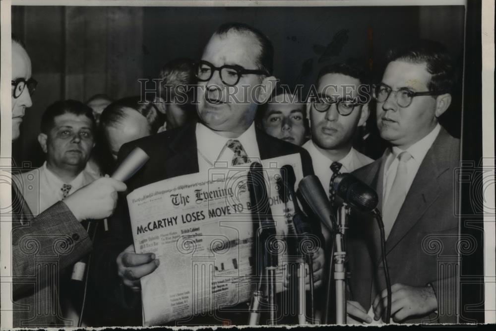 1954 Press Photo Sen. Joseph R. McCarthy, Chairman Watkins Washington Evening - Historic Images