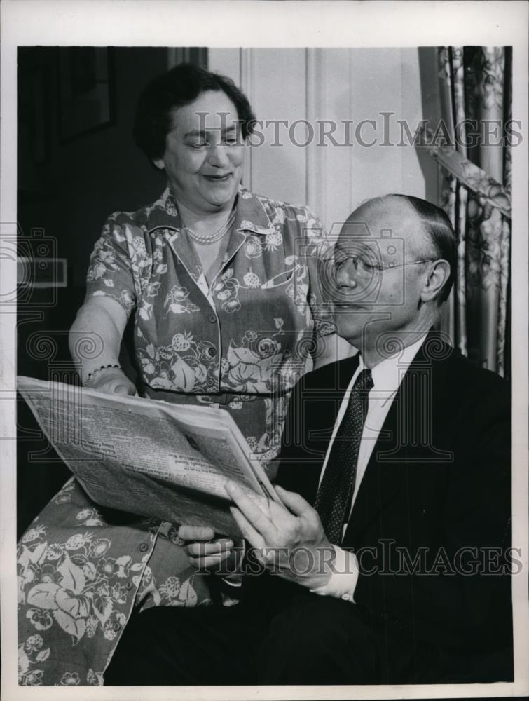 1948 Press Photo Washington, Senator Robert A Taft and His Wife Martha Taft - Historic Images