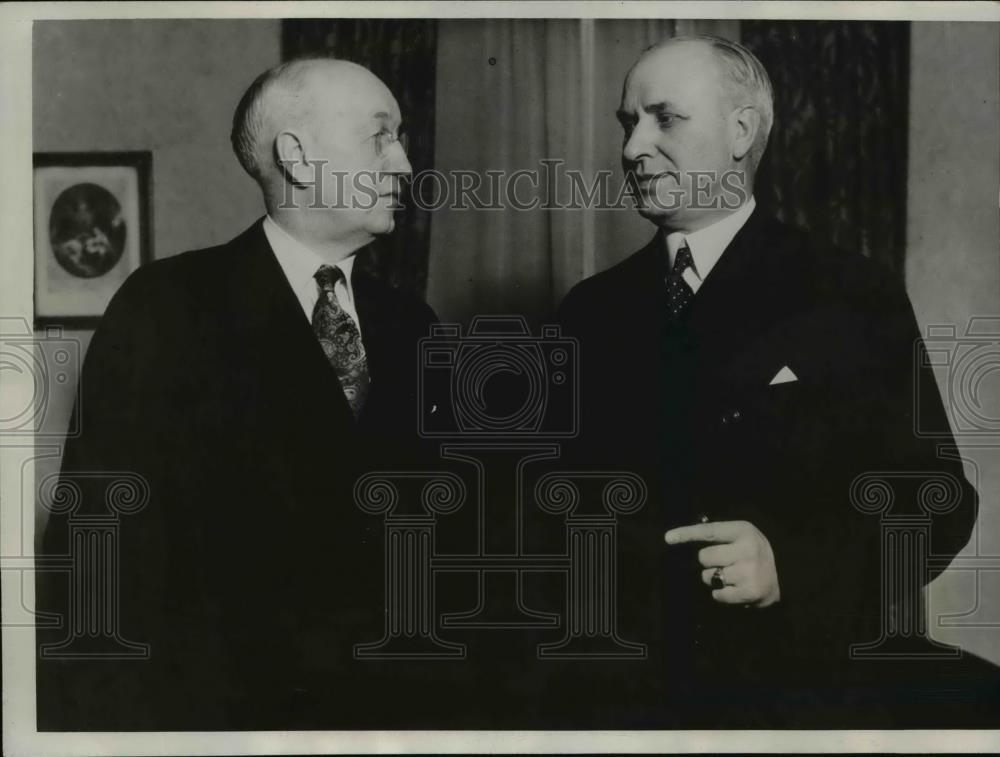 1933 Press Photo Iowa Gov elect Clyde Herring &amp; NC Gov Oliver Girdner - Historic Images