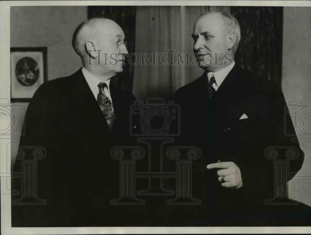 1933 Press Photo Iowa Gov elect Clyde Herring & NC Gov Oliver Girdner - Historic Images