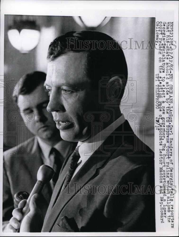 1966 Press Photo Gov. Carl Sanders in New Orleans - Historic Images