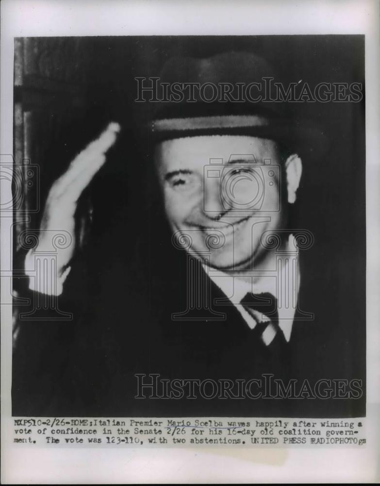 1954 Press Photo Italian Premier Mario Scleba Senate - Historic Images