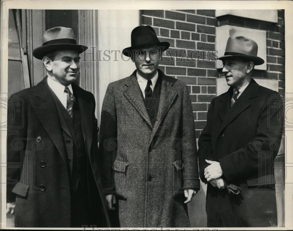 1936 Press Photo Prof Edwin M Borchard, Brooks Emery and Clyde Eagleton. - Historic Images