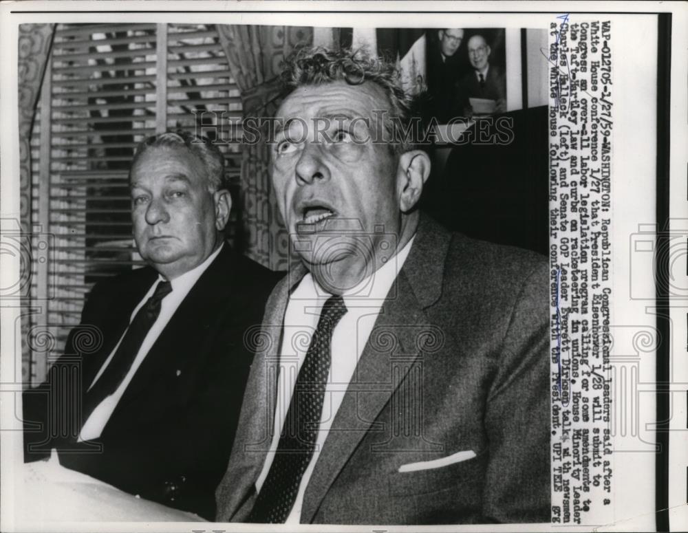 1959 Press Photo Washington, Charles Halleck, House Minority Leader, - nee68683 - Historic Images