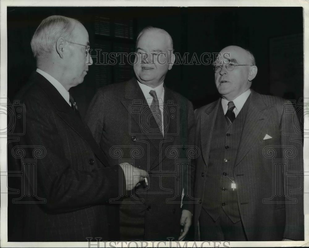 1941 Press Photo Herbert Hoover, Sen. Charles Tobey, John Bankhead Commodity - Historic Images