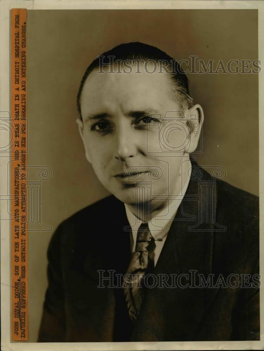 1942 Press John Duval Dodge son of late auto mfg in a Detroit hospitalPhoto - Historic Images