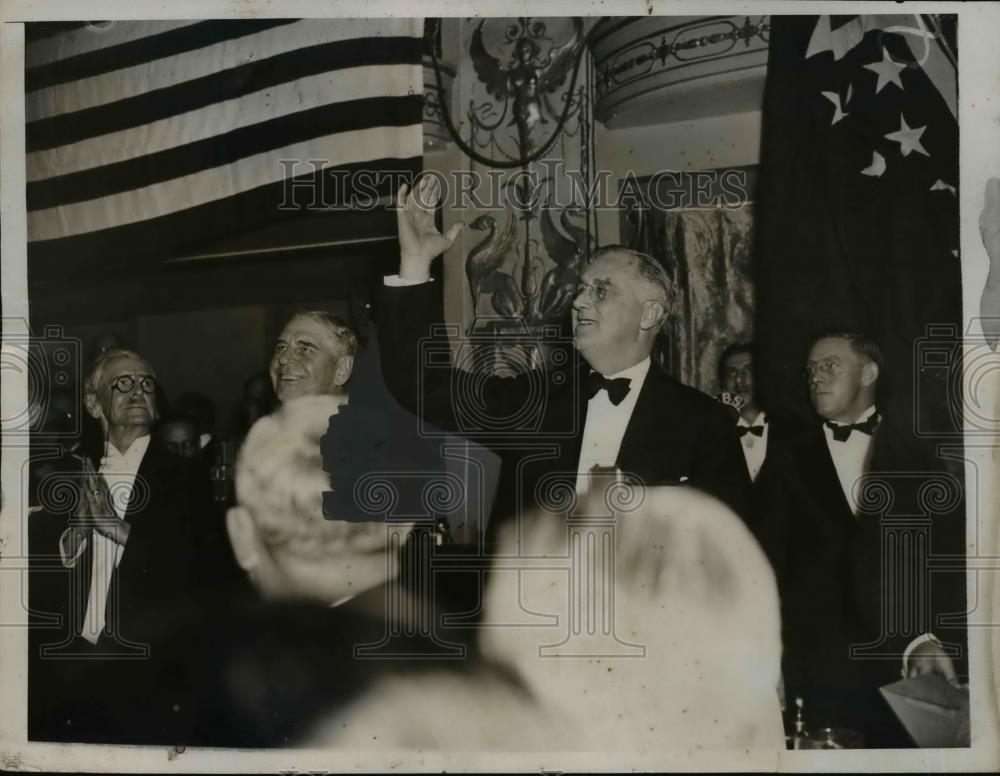 1936 Press Photo President Franklin Roosevelt at Jackson Day Dinner - Historic Images