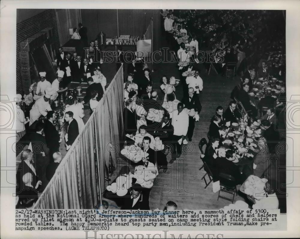 1950 Press Photo Jefferson-Jackson Day Dinner National Guard Armory - Historic Images