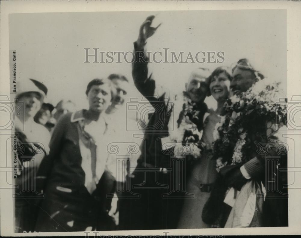 1927 Press Photo Martin and Mrs Jensen with Paul Schluter - Historic Images