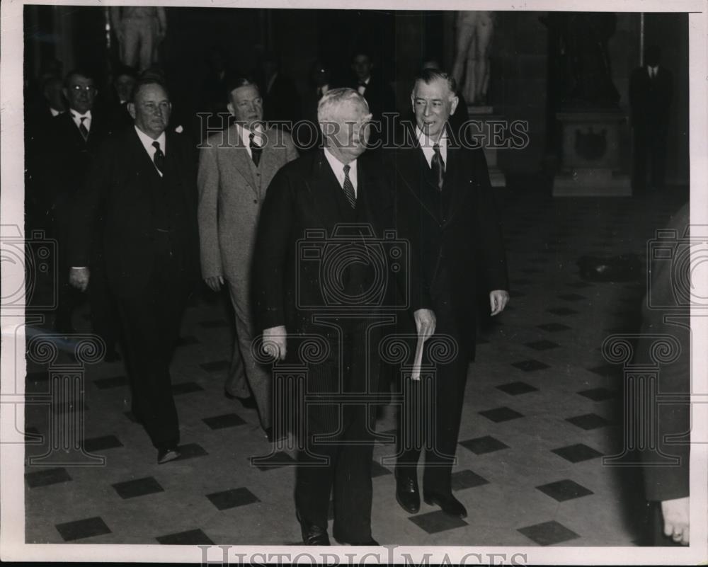 1937 Press Photo John N Garner, Joseph Robinson, Charles McNary, Congress - Historic Images