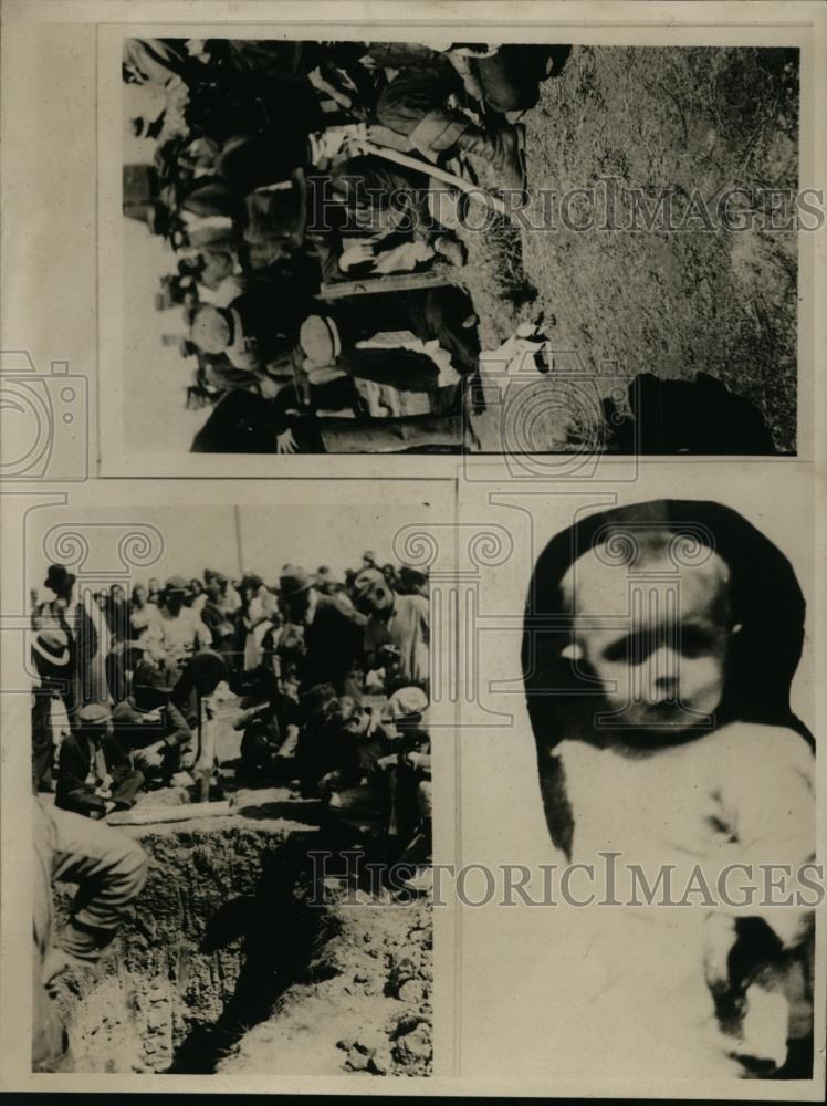 1932 Press Photo 3-Year-Old Gerald Collins Rescued from Mine Drill Shaft - Historic Images