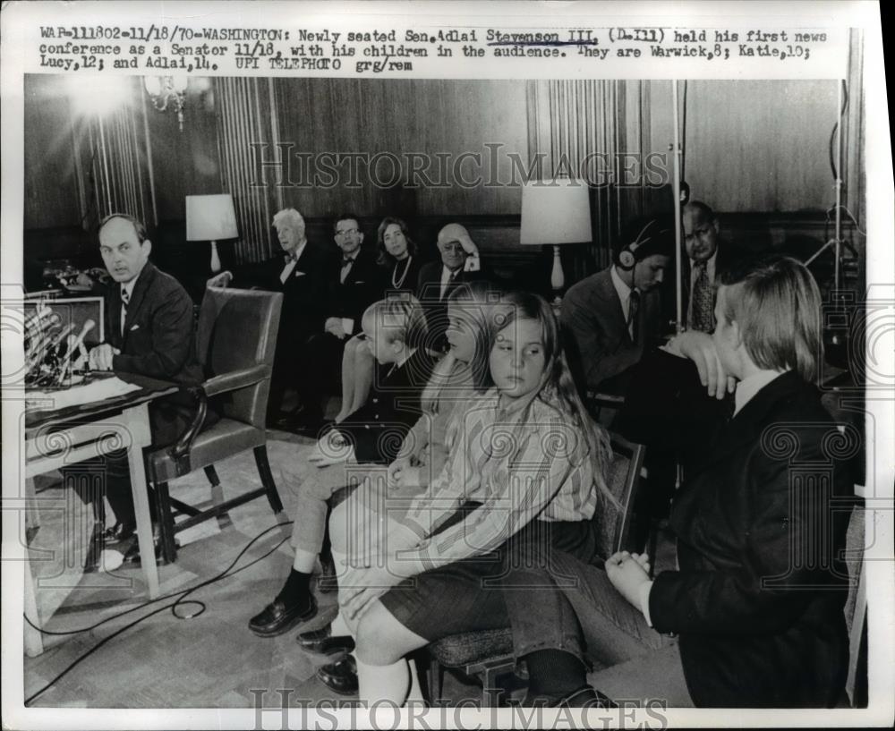 1970 Press Photo Washington-Sen. Adlai Stevenson holds first news conference. - Historic Images