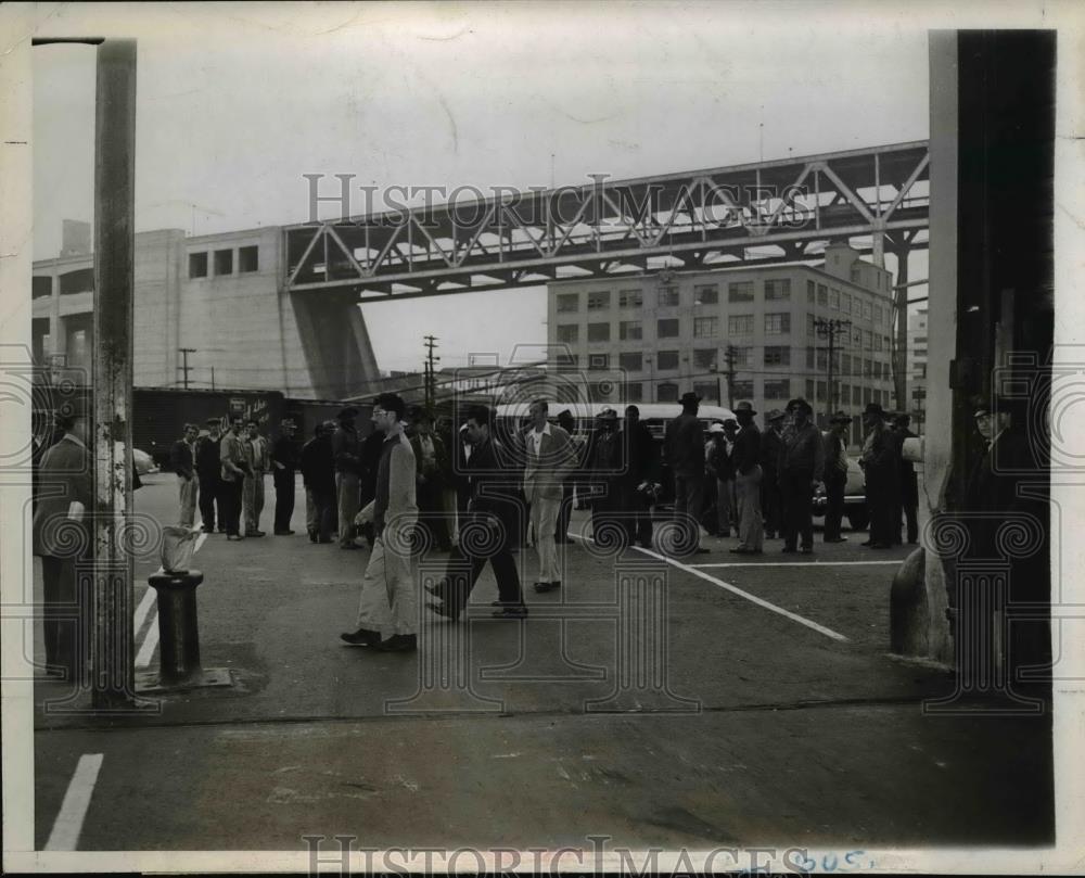 1946 Press Photo San Francisco, Ca Nationwide Maritaime Strike A.F.. Sailors - Historic Images