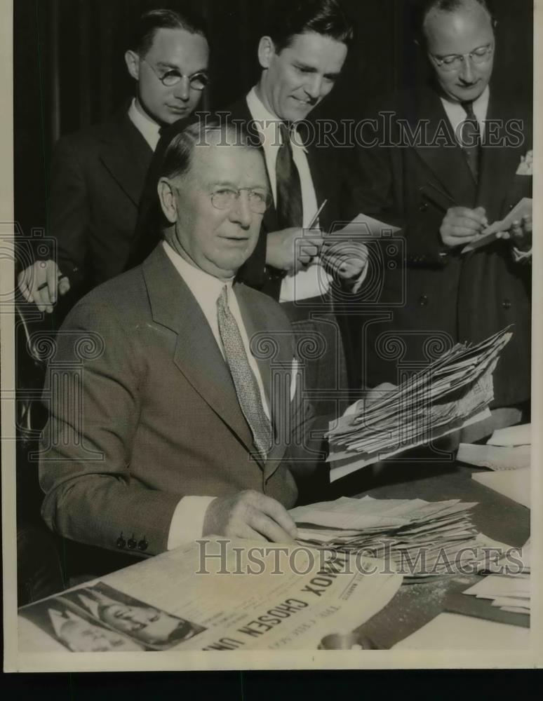 1936 Press Photo Col Frank Knox Chicago publisher candidate GOP VP - Historic Images