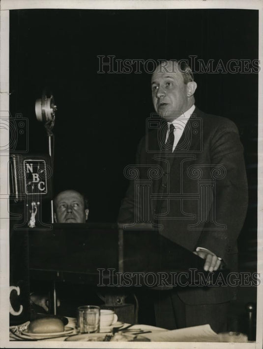 1934 Press Photo Donald R Richberg speaker at luncheon on Recovery Program - Historic Images