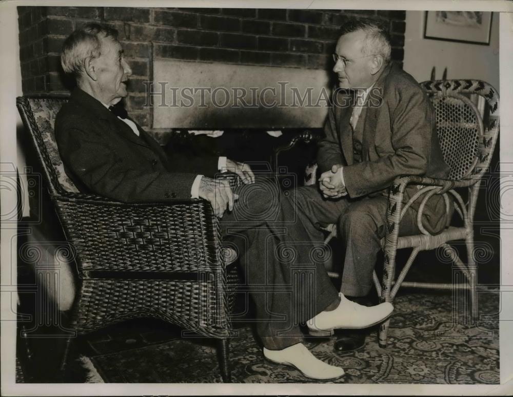 1939 Press Photo Governor Landon, Ed Howe Kansas Editor - Historic Images