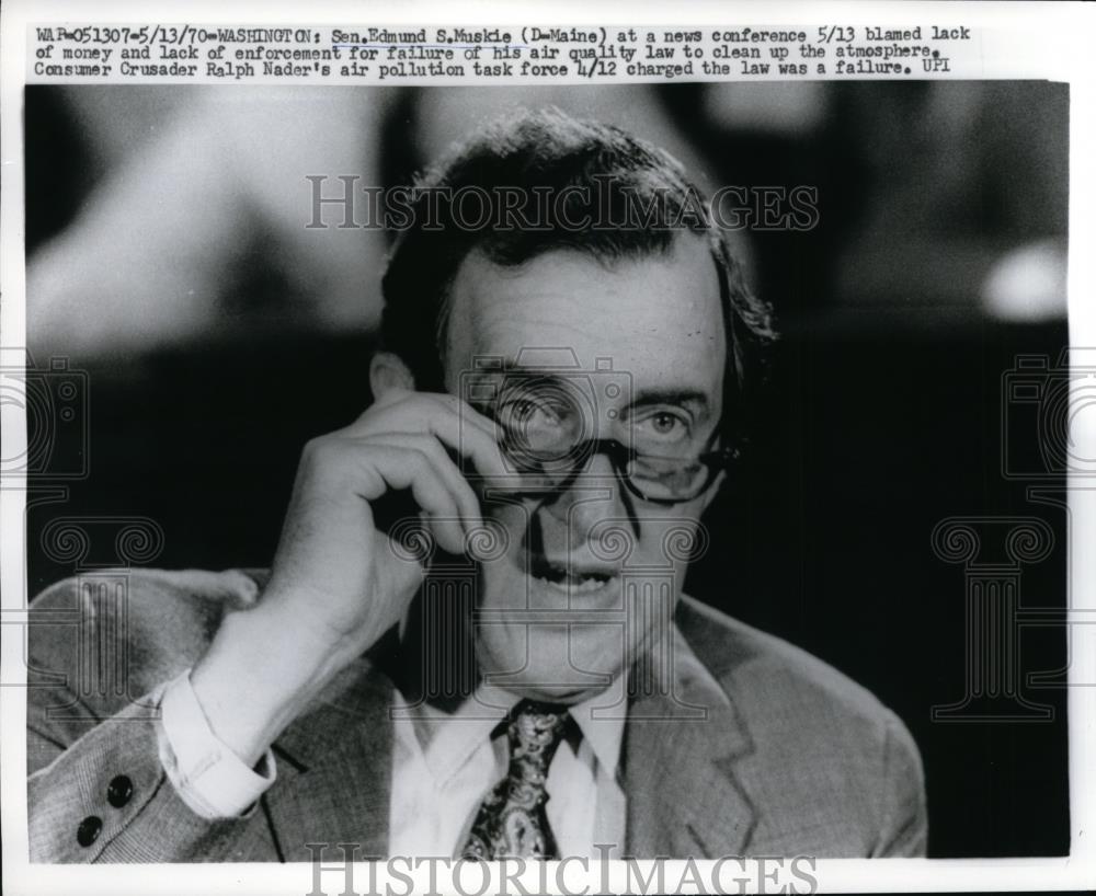 1970 Press Photo Senator Edmund Muskie at Washington News Conference - Historic Images