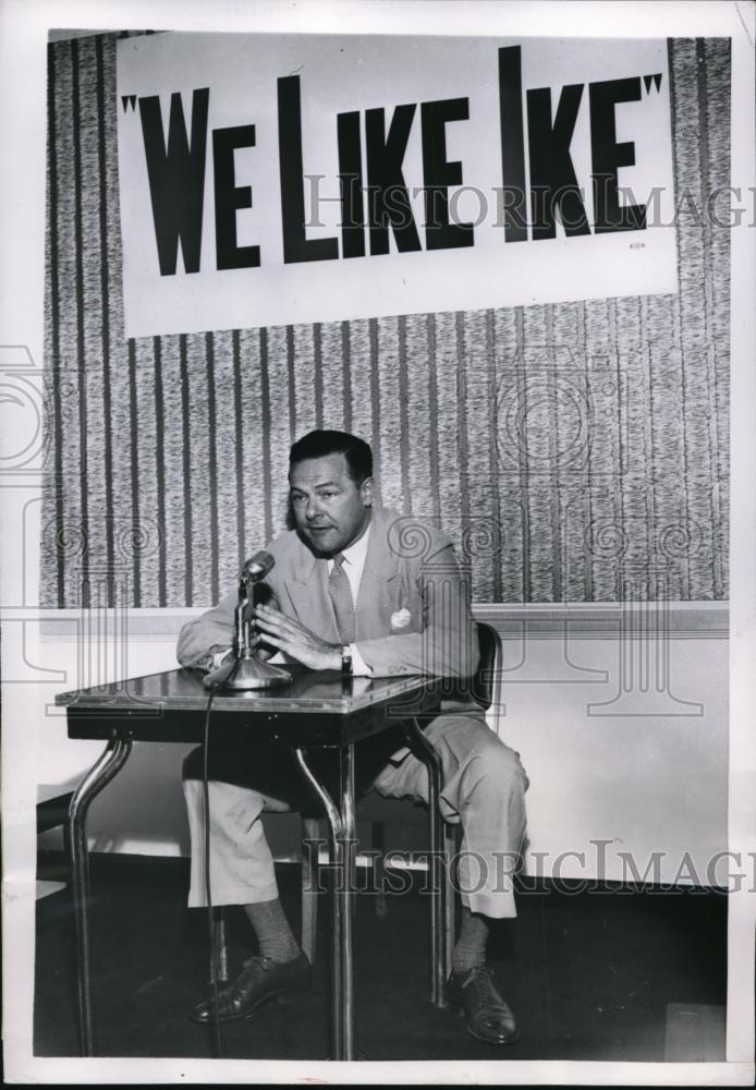 1952 Press Photo Sen.Henry Cabot Lodge at PRess Confernce at Conrad Hilton Hotel - Historic Images